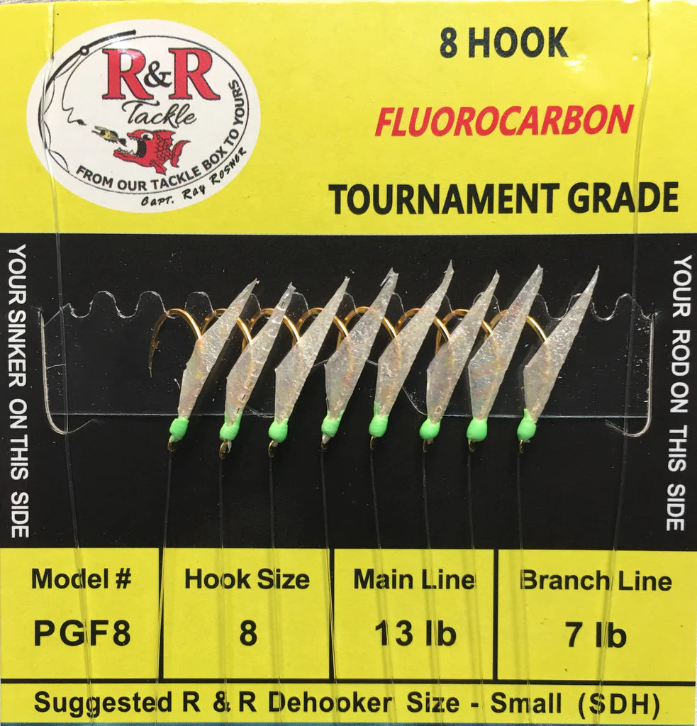 R&R Tackle - PGF8 FLUOROCARBON BAIT RIGS- 8 (SIZE 8) GOLD HOOKS WITH F –  Paradise Tackle Co